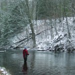 Ice-out fishing in April can be cold.